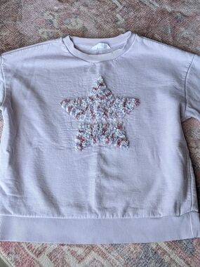 Mango Pastel Lavender Crewneck Sweatshirt with Star Applique